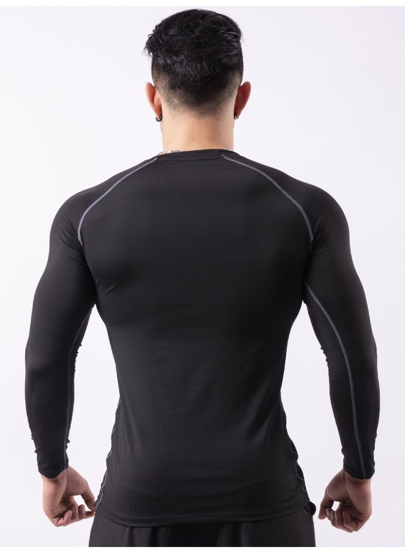 Mens  T Shirt Sportswear Running Male T-Shirts Long Sleeve Sport Fitness Tee Tops Athletic Gym Workout Tees Shirts - Image 2