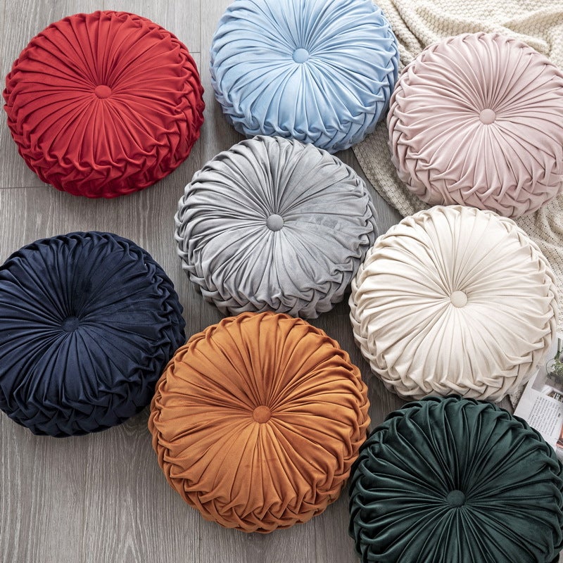Can Be Used In All Seasons, Living Room Sofa, Tatami Pillow, Hand-Sewn Accessible Luxury Small Pumpkin Wheel Round Pillow - Image 5