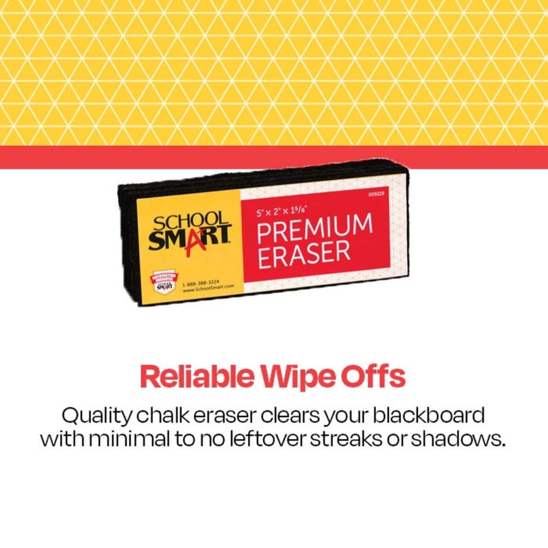 School Smart Premium Chalkboard Eraser, 5 L x 2 W x 1 H in, Felt, Black/White - 009219 - Image 4