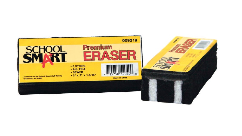 School Smart Premium Chalkboard Eraser, 5 L x 2 W x 1 H in, Felt, Black/White - 009219 - Image 3