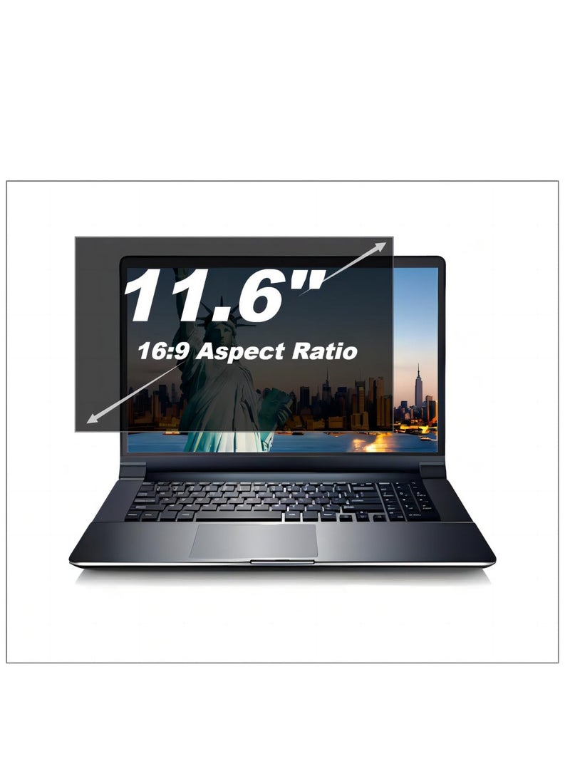 Generic 1Pc 11.6 Inch Laptop Privacy Screen Filter, for Removable & Reusable 16:9 Widescreen Display Laptop Privacy Screen 11.6 inch and Anti-Peeping Anti-Blue Light Anti-Glare Protector for HP/Dell/Acer/Samsung/Lenovo/Toshiba/Samsung/Lenovo Laptops  - Image 1
