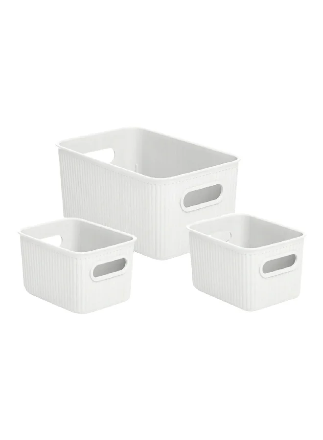 TATAY 3-Piece Impact Resistance Multi Purpose Storage Basket Set White 5 L 7010901