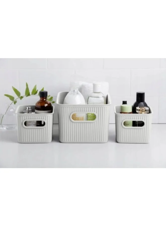 TATAY 3-Piece Impact Resistance Multi Purpose Storage Basket Set White 5 L 7010901
