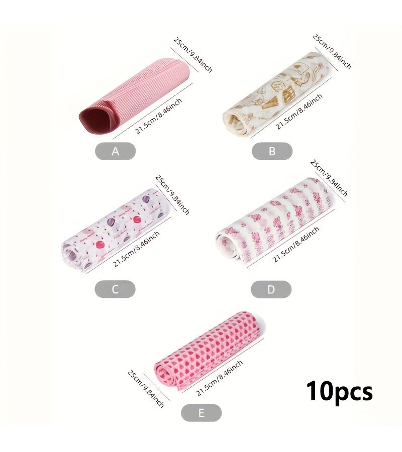 10 Pcs Stylish Love Food Polystyrene Food Wrapping Paper Oil Absorbent Baking Sheets With Printed Designs Tray Liners For Desserts And Snacks - Image 3