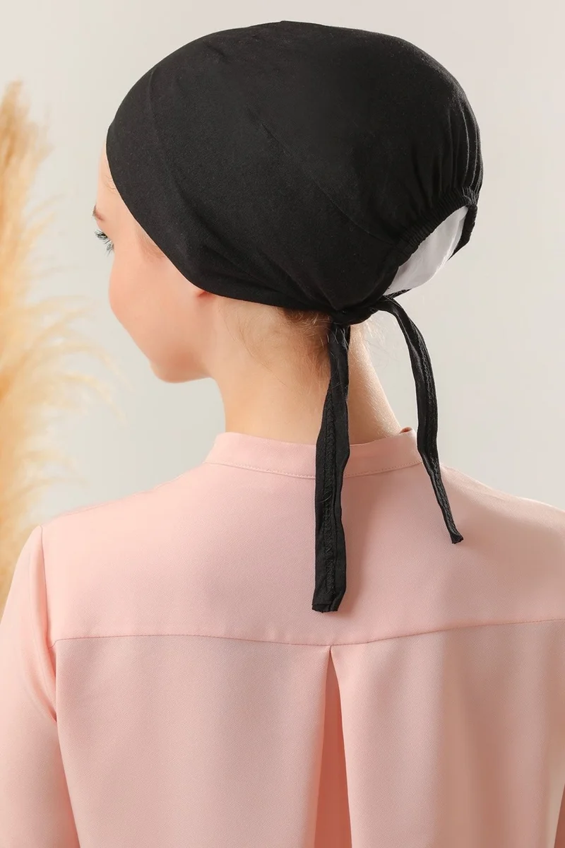 Melodi Scarf Hijab Stitched Bonnet Black