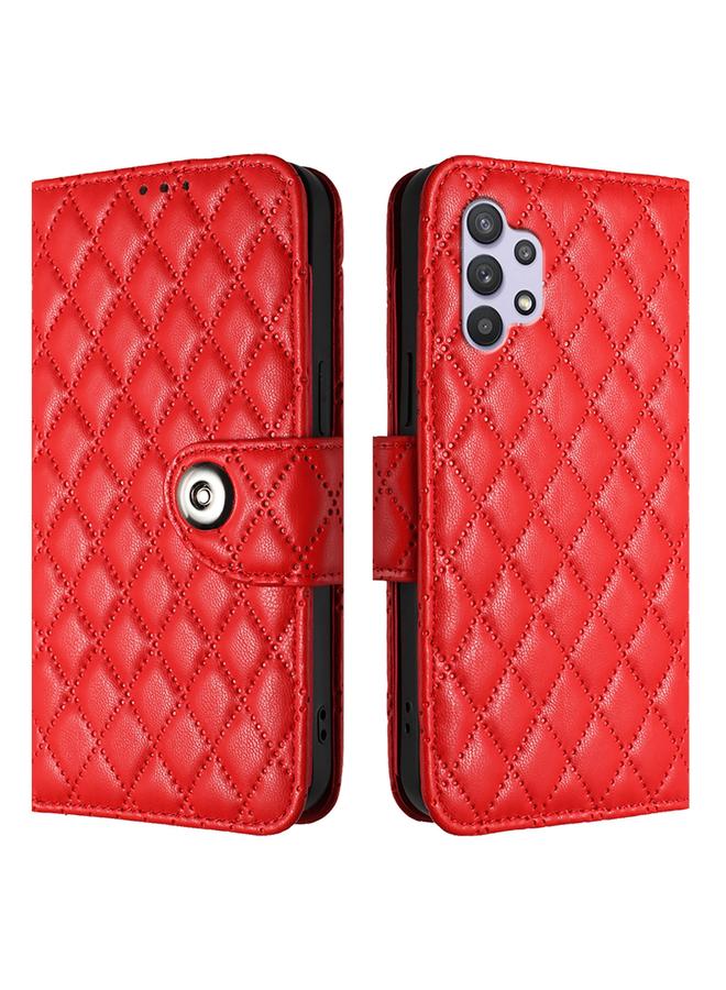 S-TOP Case For Samsung Galaxy A32 5G / M32 5G Rhombic Texture Flip Leather Phone Case with Lanyard - Image 2
