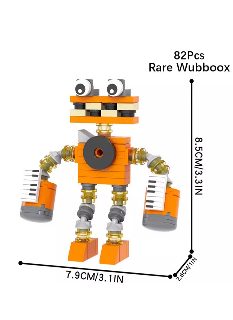 Children's Self-assembly Small Particle Toy Building Blocks Orange Music Monster Model Hand-made Creative Plug-in Toys  - Image 2