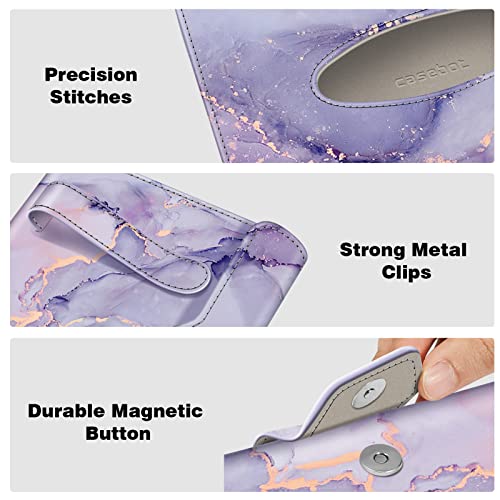 CaseBot Car Visor Tissue Holder, Sun Visor Napkin Holder, Mask Holder for Car, PU Leather Backseat Tissue Box for Car Truck SUV, Lilac Marble - Image 4