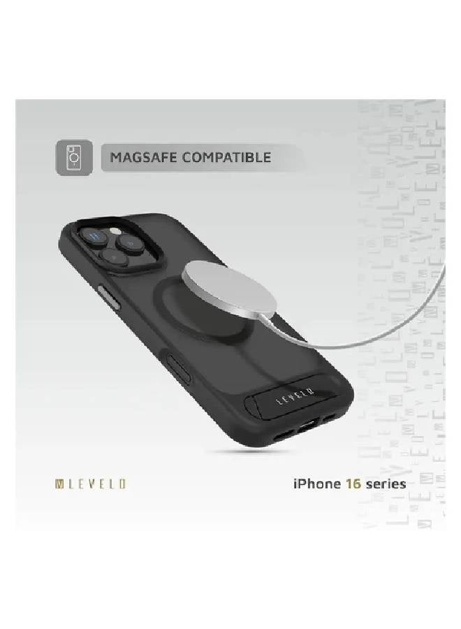 ليفيلو جراب Levelo Matteo مع حامل سفلي لهاتف iPhone 16 Pro Max - أسود - Image 1