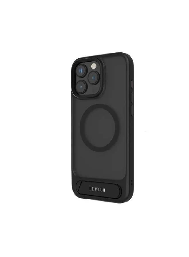 ليفيلو جراب Levelo Matteo مع حامل سفلي لهاتف iPhone 16 Pro Max - أسود - Image 3