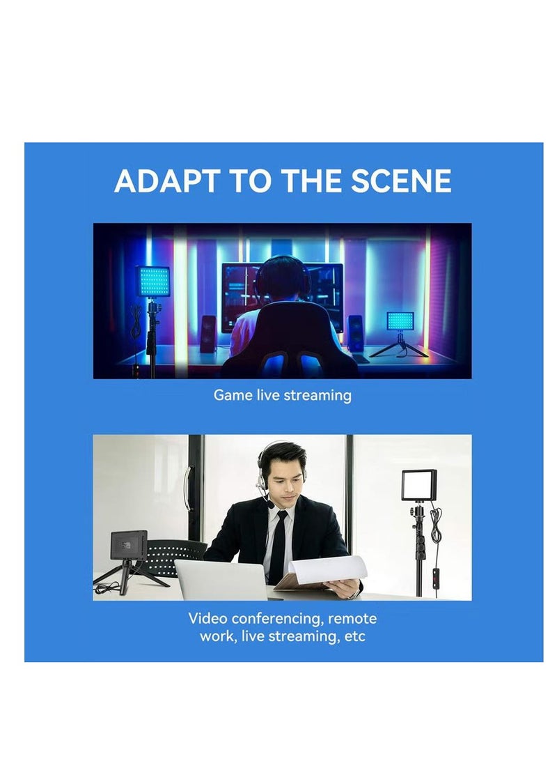 LED Video Light 11 Brightness, 4 Color Filters Dimmable Photography, Continuous Table Top Lighting, Adjustable Tripod Stand, USB Portable Fill Light for Photo Studio Shooting  - Image 2