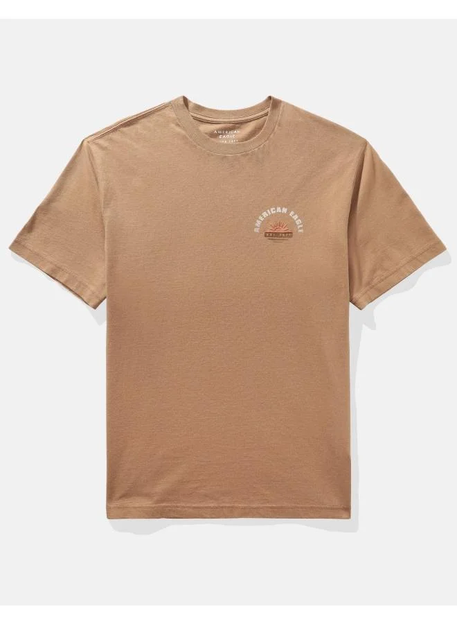 American Eagle Embroidered Crew Neck Graphic T-Shirt