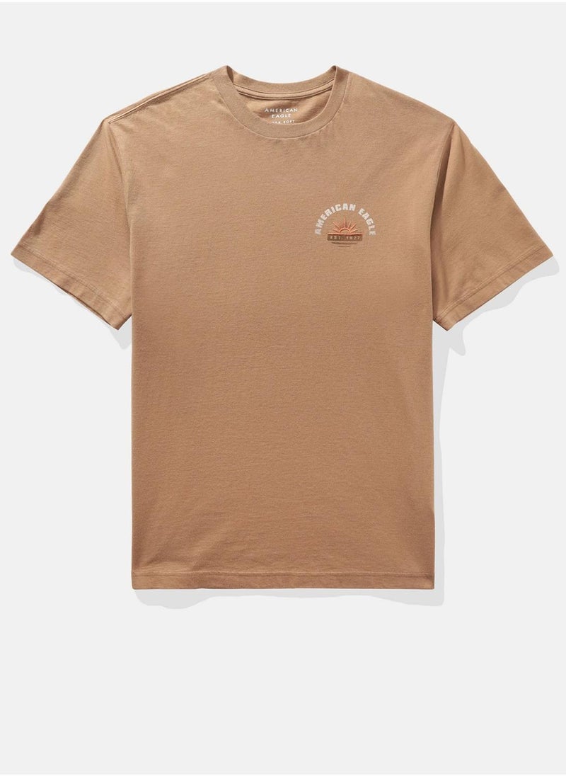 American Eagle - Embroidered Crew Neck Graphic T-Shirt - Image 1