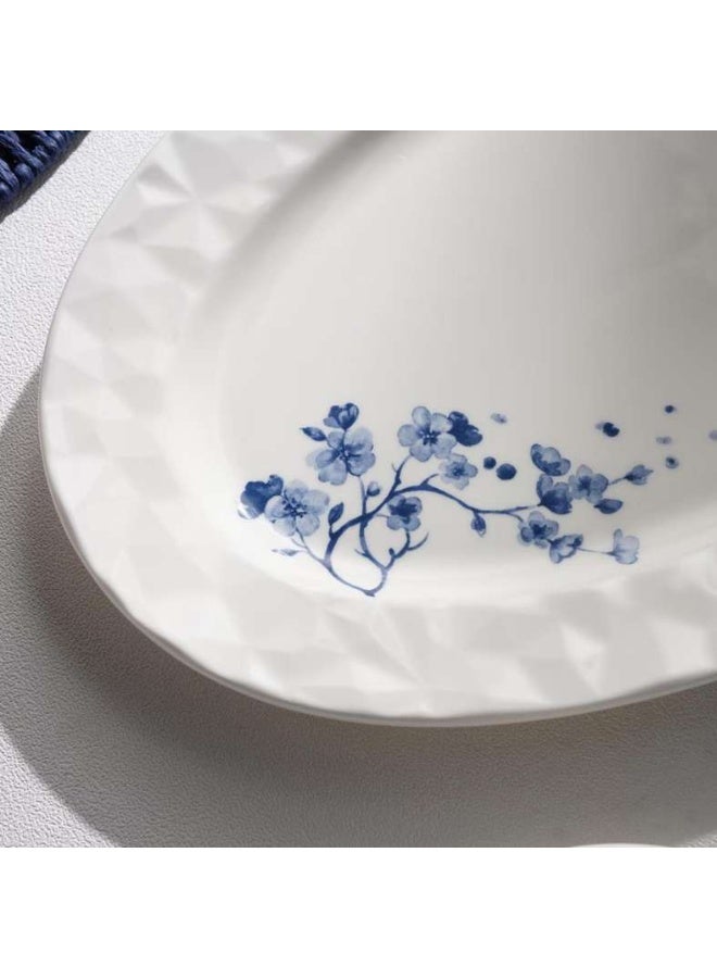 Pan Home Floris Porcelain Oval Platter - White with Blue Floral Design - Image 3