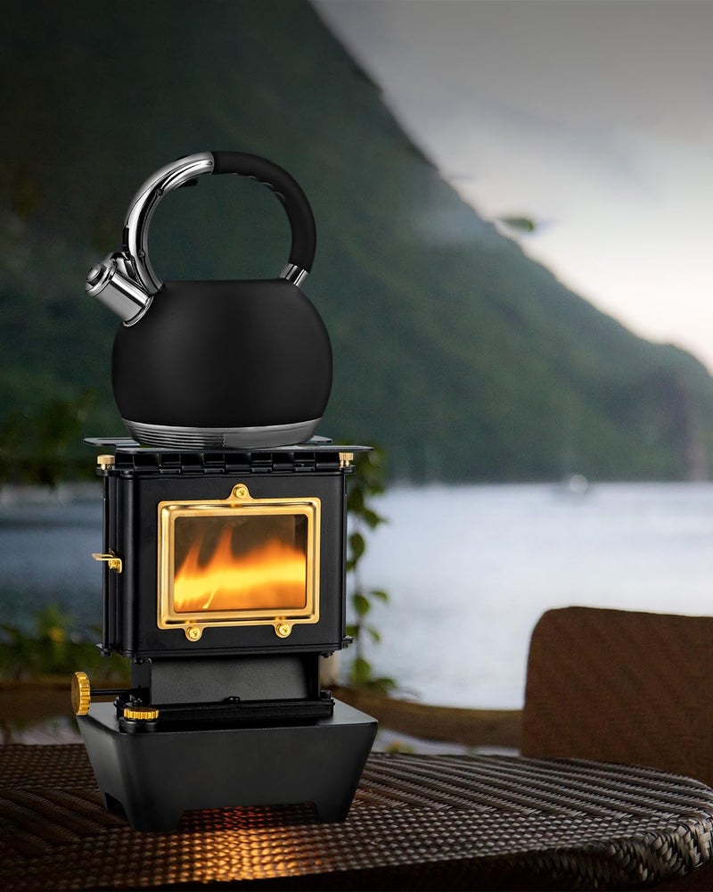 SENQI Camping Oil Lantern，Oil Lamp with Cooker Stove，Fuel Lamp for Outdoor，Portable Oil Lamp，Portable and Convenient for Heating and Cooking (Black) - Image 5