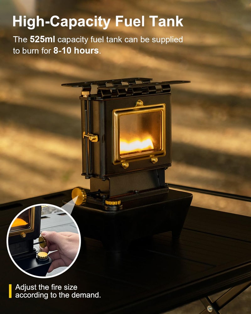 SENQI Camping Oil Lantern，Oil Lamp with Cooker Stove，Fuel Lamp for Outdoor，Portable Oil Lamp，Portable and Convenient for Heating and Cooking (Black) - Image 3