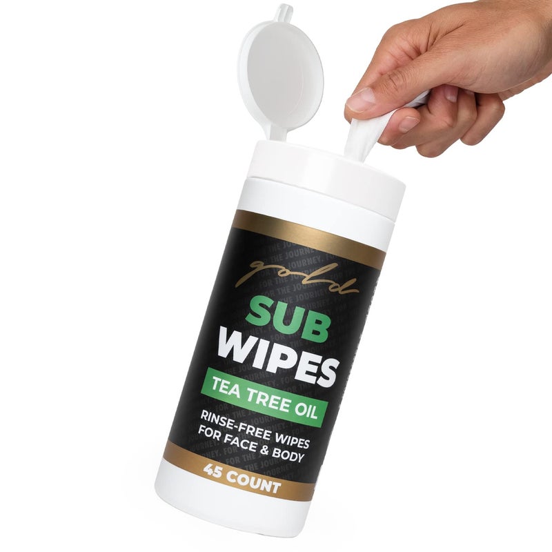 Gold BJJ Jiu Jitsu Wipes XL 45 Count Tea Tree Oil Face and Body Wipe Cleansing Skin Defense for Martial Arts Wrestling