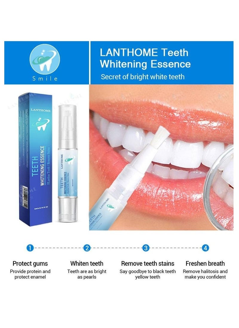 Lanthome Teeth Whitening Pen Remove Stains Oral Care Tooth Cleaning Whitener Gel For Men Women Powerful Teeth Whitening Essence 4ml  - Image 2