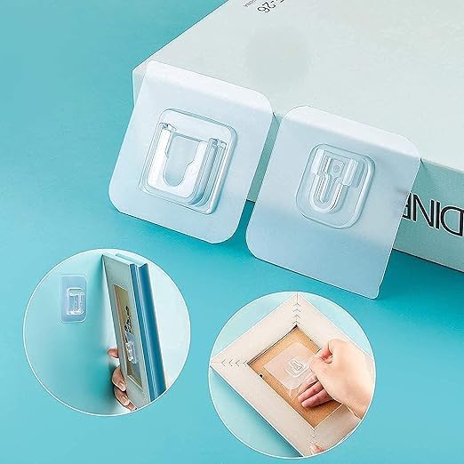 Sellzie Self-Adhesive Male - Female Wall Hook for Bath Towels Hook | Strong Adhesive & Transparent Nail Free Seamless for Wall Hanging Without Drill (Male-Female, 15) - Image 5