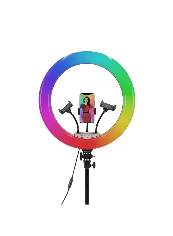 MJ-56 22-Inch RGB Ring Light with Adjustable Tripod Stand and Remote Control - Professional Multi-Color Fill Light for Content Creators, Photography, and Live Streaming - Image 4