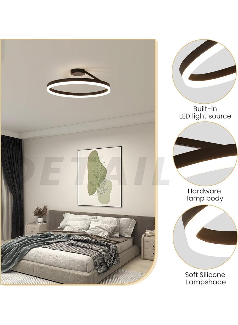 Modern LED Ceiling Light with Remote Control | Dimmable Round Ring Chandelier | Ultra-Slim Flush Mount Lighting for Bedroom Living Room | Smart Home LED Fixture - Image 4