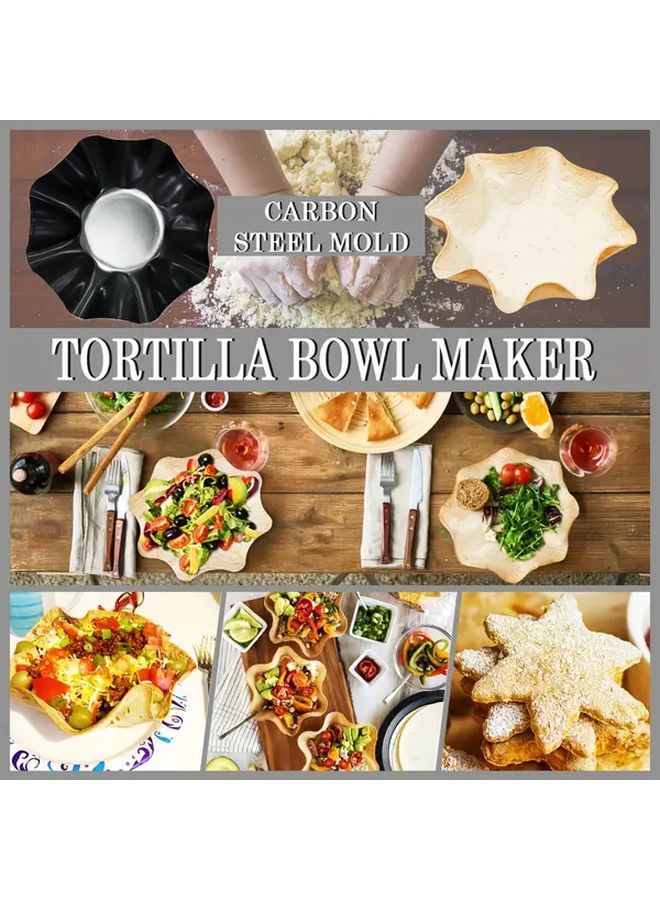 4pcs Nonstick Corn Tortilla Maker Taco Salad Bowl Baking Pan With Silicone Gloves And Oil Brush - Image 5