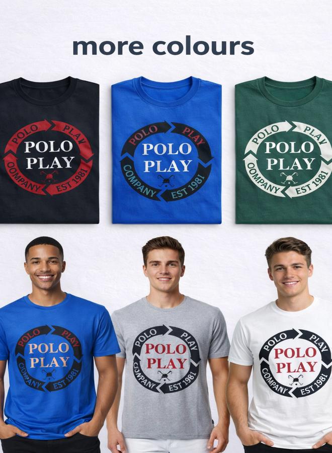 Polo Play Men Graphic Logo Crew Neck T-Shirt - Image 4