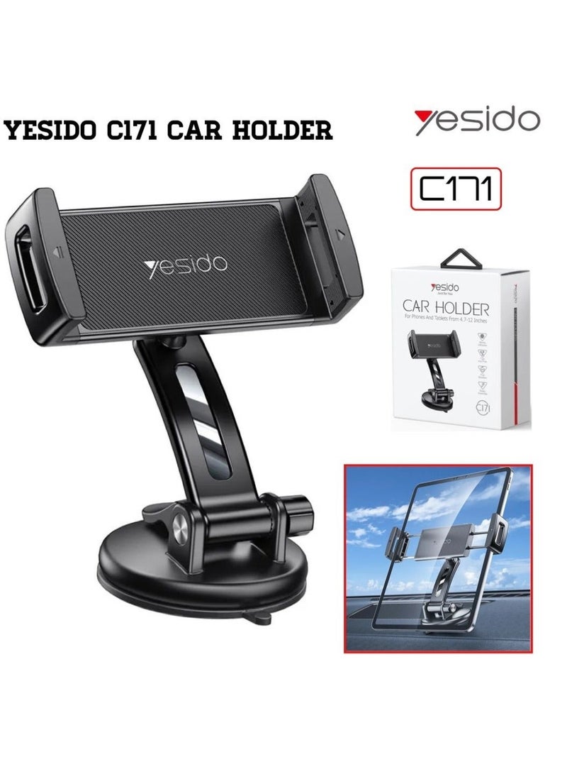 Yesido C171 Suction Cup Mount Car Holder Dashboard Bracket for Phone and Tablet - Image 4