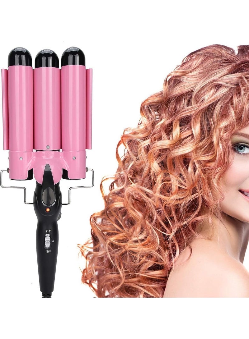 منتقي 3 Barrel Hair Curling Iron – 32mm Triple Barrel Curling Wand with Adjustable Temperature & Fast Heating, Beach Waves Hair Crimper for Long & Short Hair, Dual Voltage Hair Waver for Women - Image 1