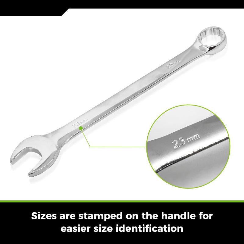 Der Erwachte Large Wrench Set with Rolling Pouch, Metric, 5-Piece, 23mm, 24mm, 26mm, 27mm, 30mm, 12 Point, Chrome Vanadium Steel - Image 4