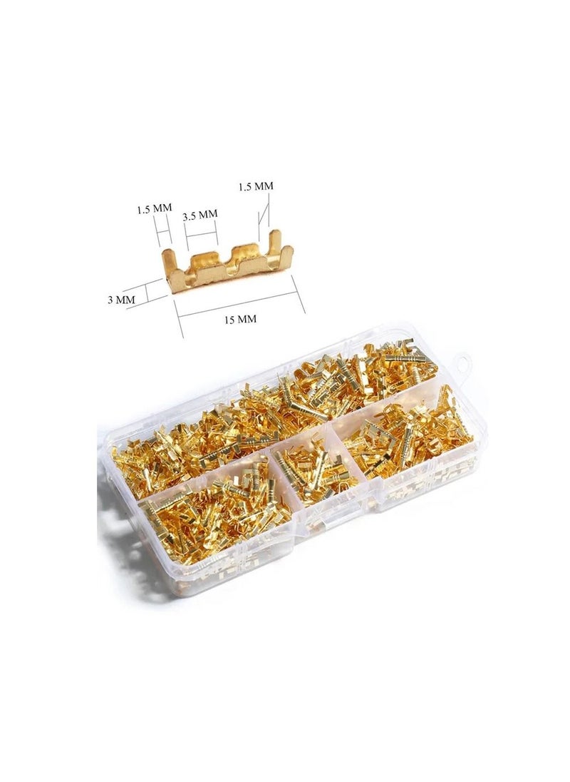 Generic 400-Pieces/Set Mixed 454A/454B/454C/4543 Gold U shaped Electrical Copper Buckle Wire Connectors Terminals,1-Piece SN-48B Wire Crimping Plier  - Image 3