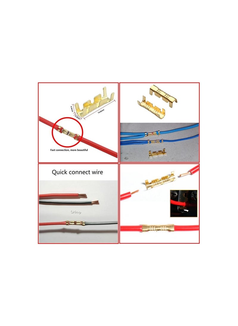 Generic 400-Pieces/Set Mixed 454A/454B/454C/4543 Gold U shaped Electrical Copper Buckle Wire Connectors Terminals,1-Piece SN-48B Wire Crimping Plier  - Image 2