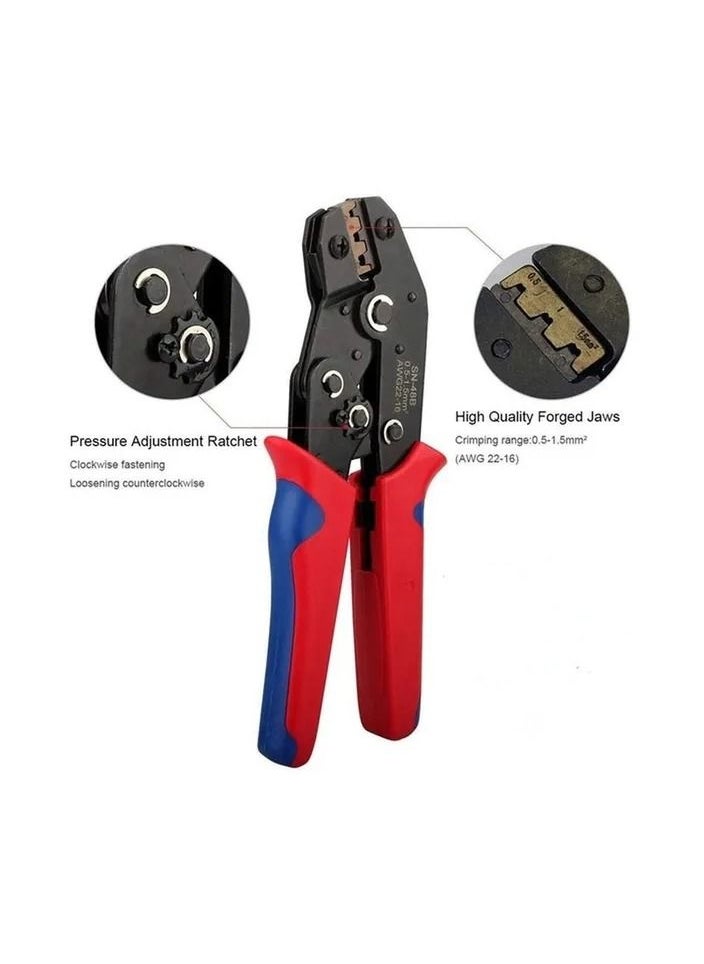 Generic 400-Pieces/Set Mixed 454A/454B/454C/4543 Gold U shaped Electrical Copper Buckle Wire Connectors Terminals,1-Piece SN-48B Wire Crimping Plier  - Image 5