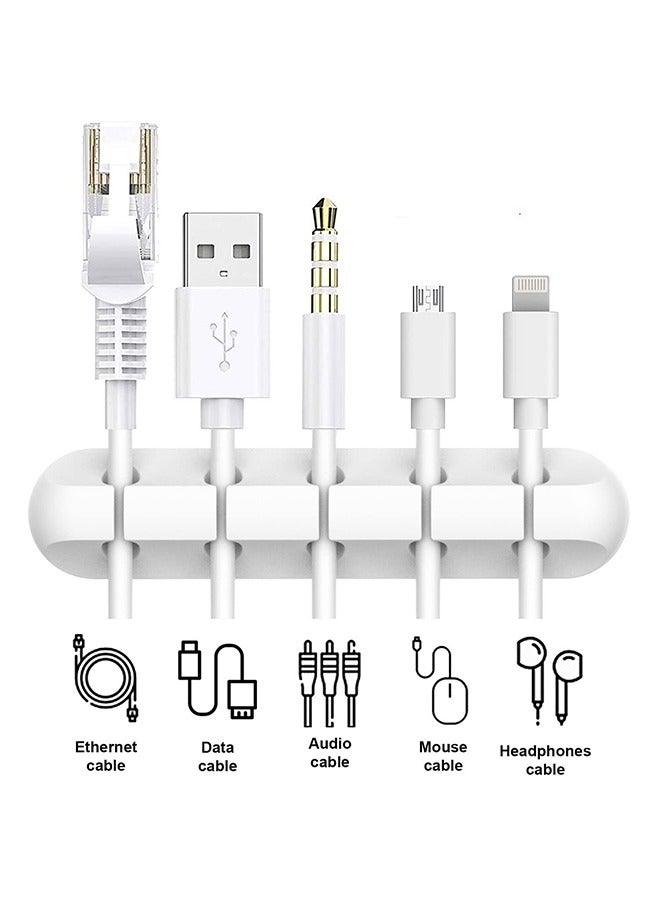 Cord Organizer Cable Management for Desk - 3 Packs White Clips and Cord Keeper, The White Self-Adhesive Holder are Easy to Apply and Stops Wire Getting Dirty - Image 3
