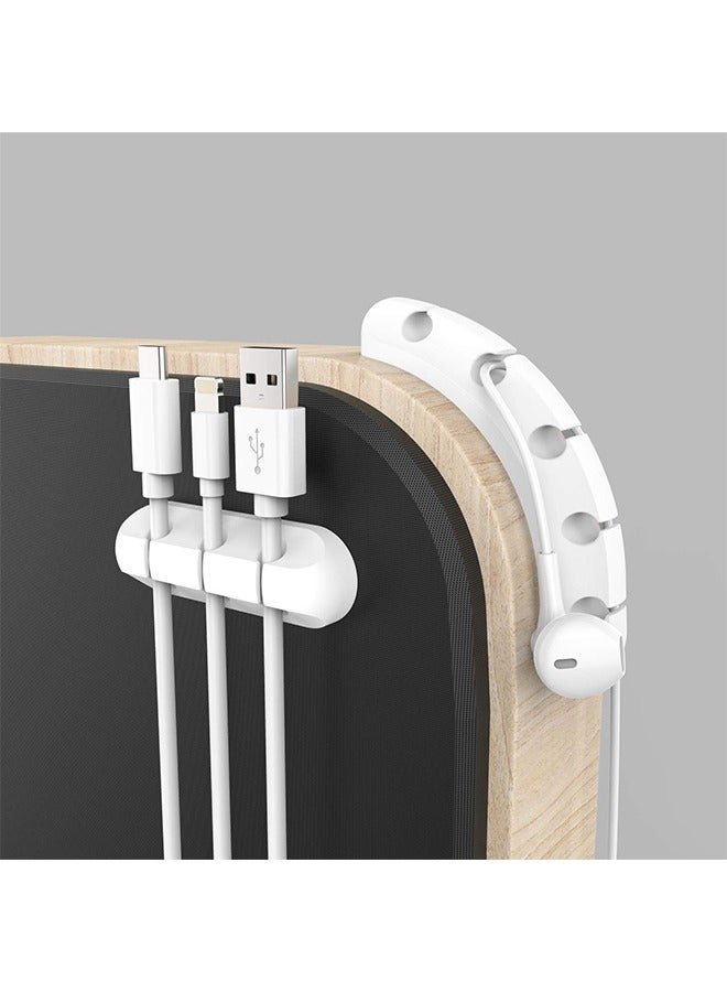 Cord Organizer Cable Management for Desk - 3 Packs White Clips and Cord Keeper, The White Self-Adhesive Holder are Easy to Apply and Stops Wire Getting Dirty - Image 4