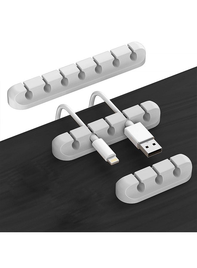 Cord Organizer Cable Management for Desk - 3 Packs White Clips and Cord Keeper, The White Self-Adhesive Holder are Easy to Apply and Stops Wire Getting Dirty - Image 1