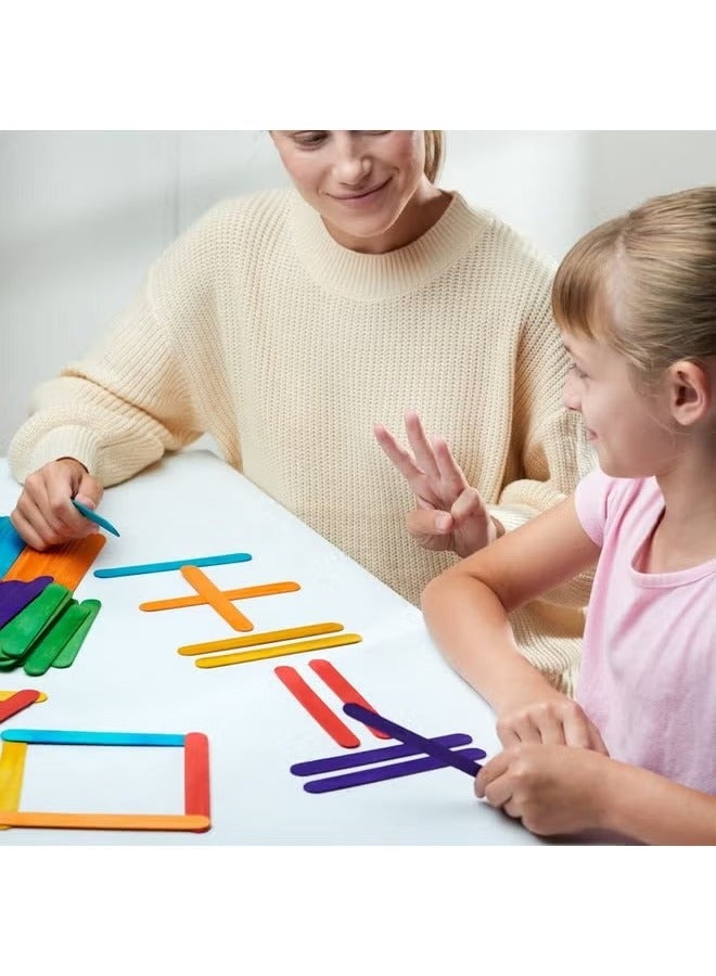 Large Colorful Wooden Craft Sticks (Pack of 50) - Image 3