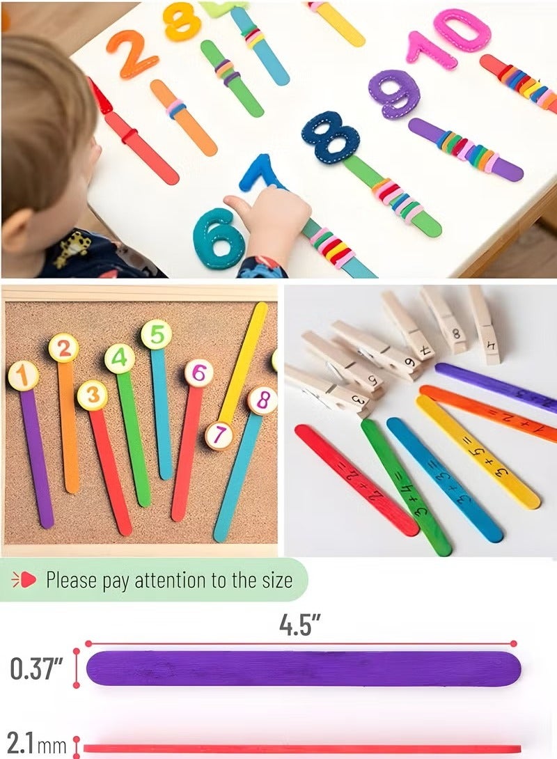 Large Colorful Wooden Craft Sticks (Pack of 50) - Image 4