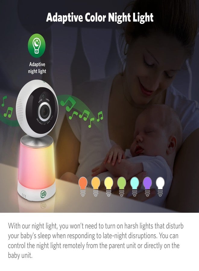 LeapFrog Leap Frog LF1726FHD Baby Monitor, 5.5' 1080p Screen, Up to 2500 ft Range, Pan-Tilt-Zoom, Night Light, Color Night Vision, Soothing Sounds, Secure Transmission, Secure Transmission No WiFi - Image 3