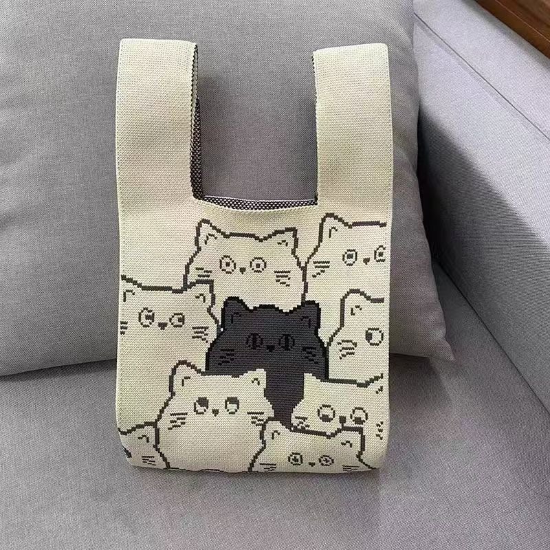 2024 Knitted Bag Handbag Bucket Bag Tote Bag Woven Bag Women'S Bag Vacant Bag Simple Hand Gift - Image 4