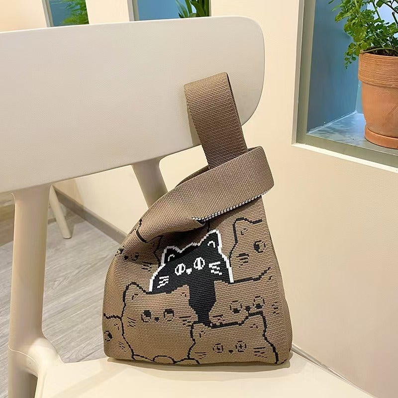 2024 Knitted Bag Handbag Bucket Bag Tote Bag Woven Bag Women'S Bag Vacant Bag Simple Hand Gift - Image 5