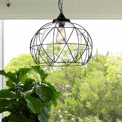Wellmet Outdoor Pendant Light for Porch, Black Exterior Hanging Porch Light Fixtures, Modern Outdoor Chandelier Adjustable Outside Pendant Lantern for Entrance Balcony, Bar, Hallway, Entryway, Foyer - Image 1