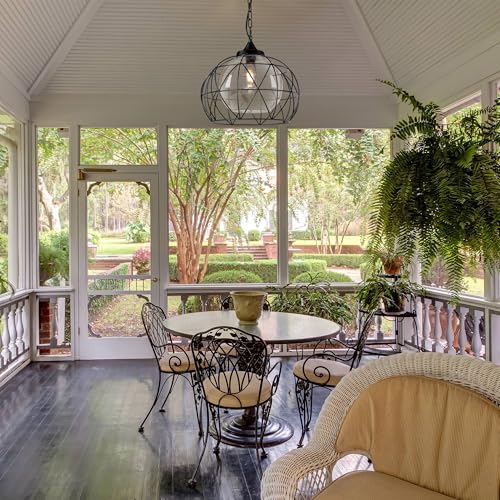 Wellmet Outdoor Pendant Light for Porch, Black Exterior Hanging Porch Light Fixtures, Modern Outdoor Chandelier Adjustable Outside Pendant Lantern for Entrance Balcony, Bar, Hallway, Entryway, Foyer - Image 3