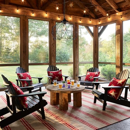 Wellmet Outdoor Pendant Light for Porch, Black Exterior Hanging Porch Light Fixtures, Modern Outdoor Chandelier Adjustable Outside Pendant Lantern for Entrance Balcony, Bar, Hallway, Entryway, Foyer - Image 4