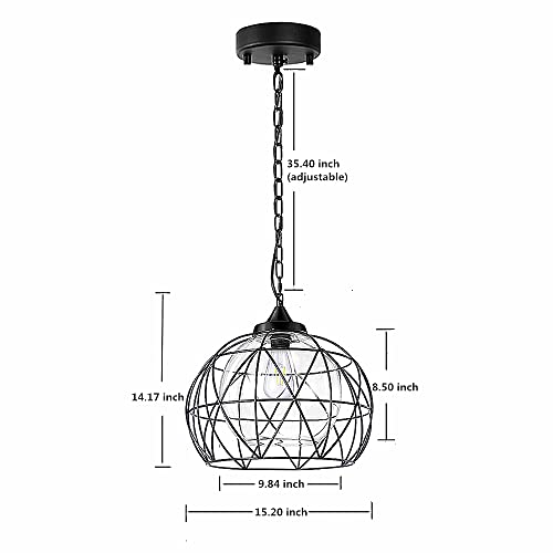Wellmet Outdoor Pendant Light for Porch, Black Exterior Hanging Porch Light Fixtures, Modern Outdoor Chandelier Adjustable Outside Pendant Lantern for Entrance Balcony, Bar, Hallway, Entryway, Foyer - Image 5