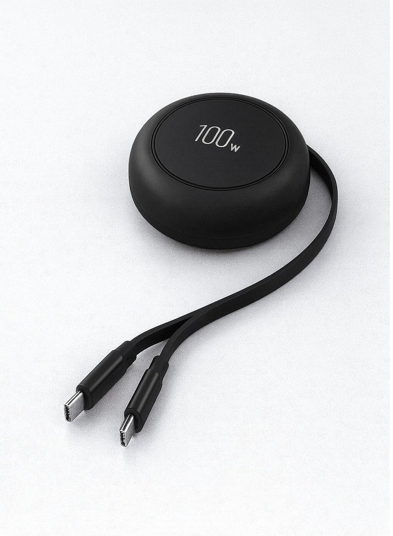 gnexu retractable usb-c to usb-c fast charging cable 100w - Image 1