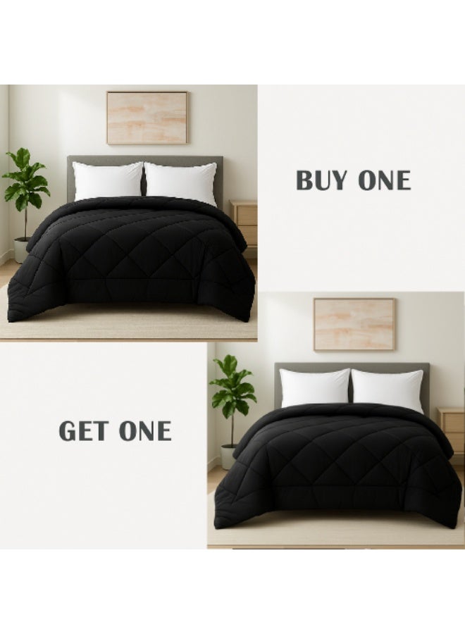 Tiba Buy One Get One, Set of 2 Winter quilts, 160*235 cm, (Black) - Image 1