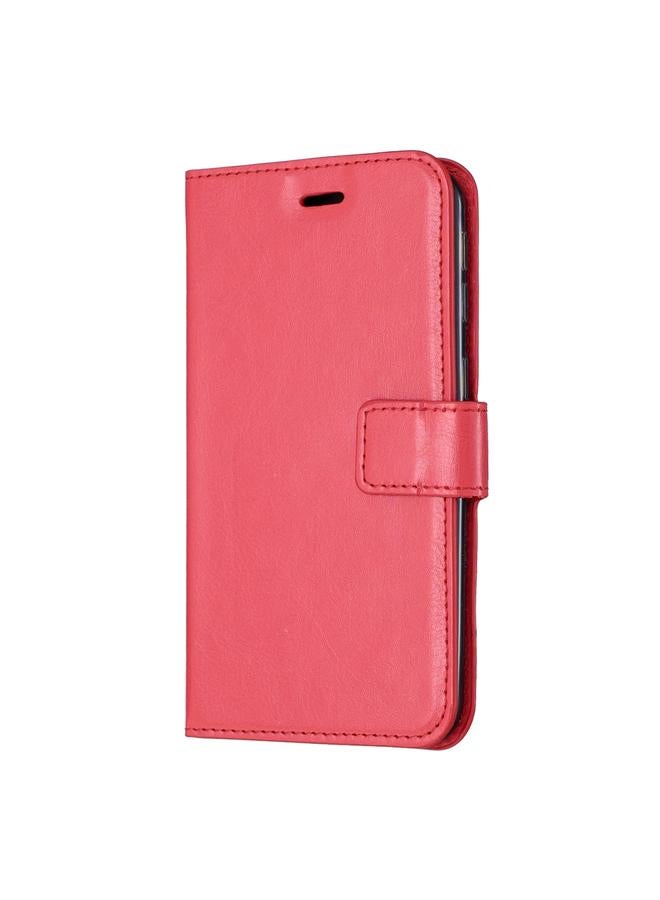 اس-توب جراب جلدي أفقي قابل للطي بتصميم Crazy Horse Texture مع حامل وفتحات للبطاقات ومحفظة وإطار صور لهاتف Galaxy A20E - Image 3