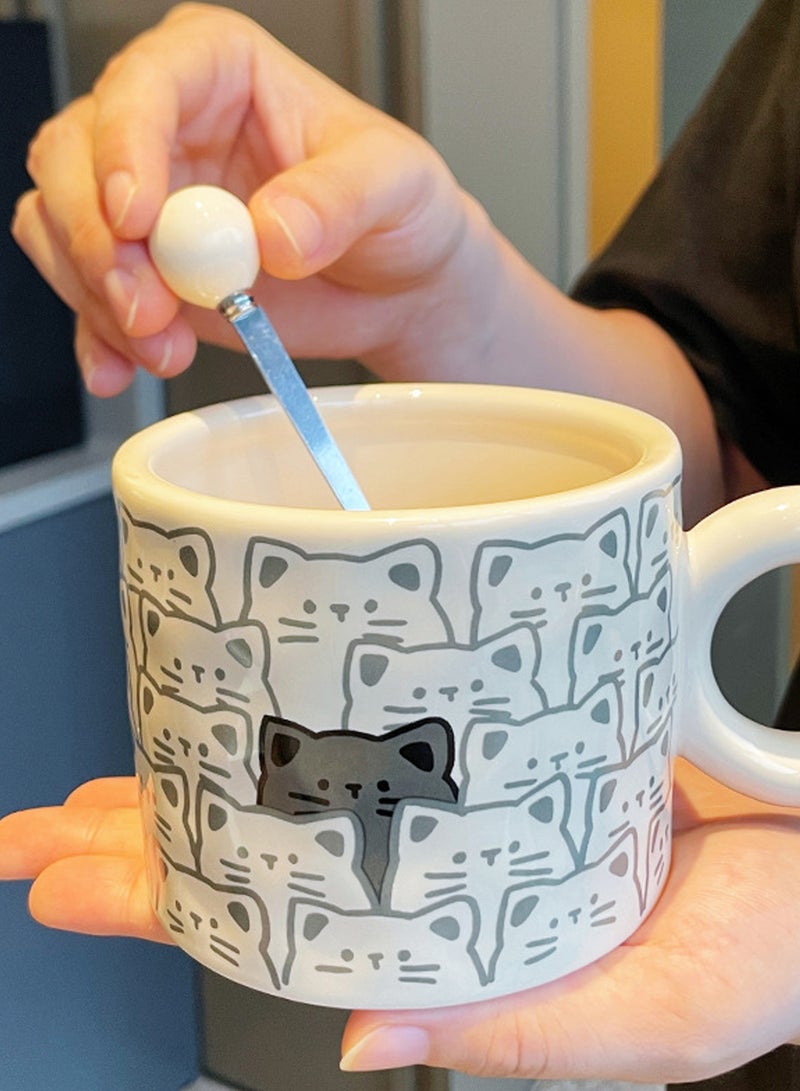 400Ml Cat - Themed Ceramic Mug With Spoon And Gift Box - Adorable Design, Perfect For Gifting & Daily Use  - Image 4