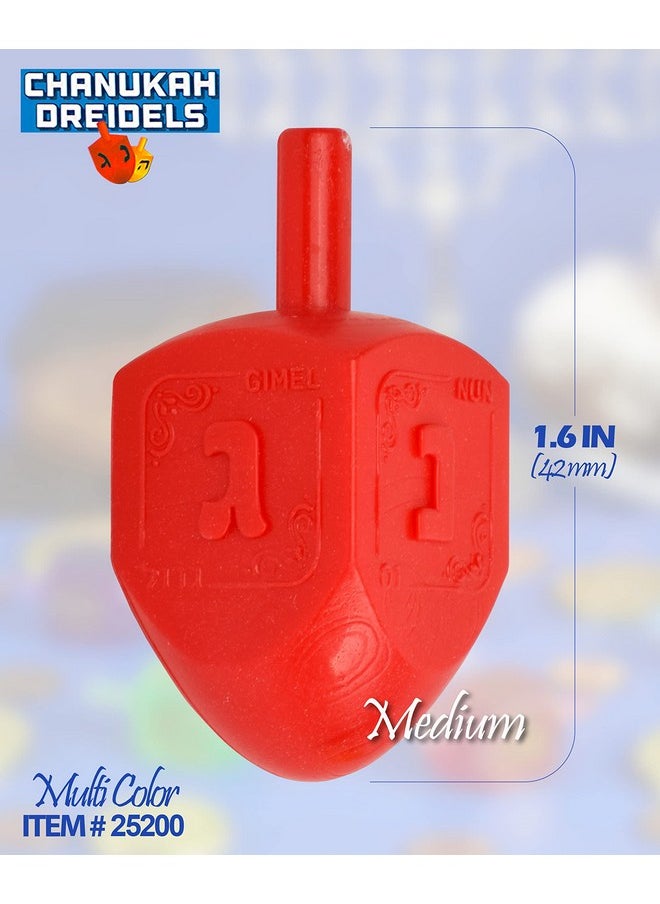 Izzy 'n' Dizzy 100 Medium Dreidels - Assorted Colors - Classic Chanukah Spinning Draidel Game And Prize - Bulk Value Pack  - Image 2